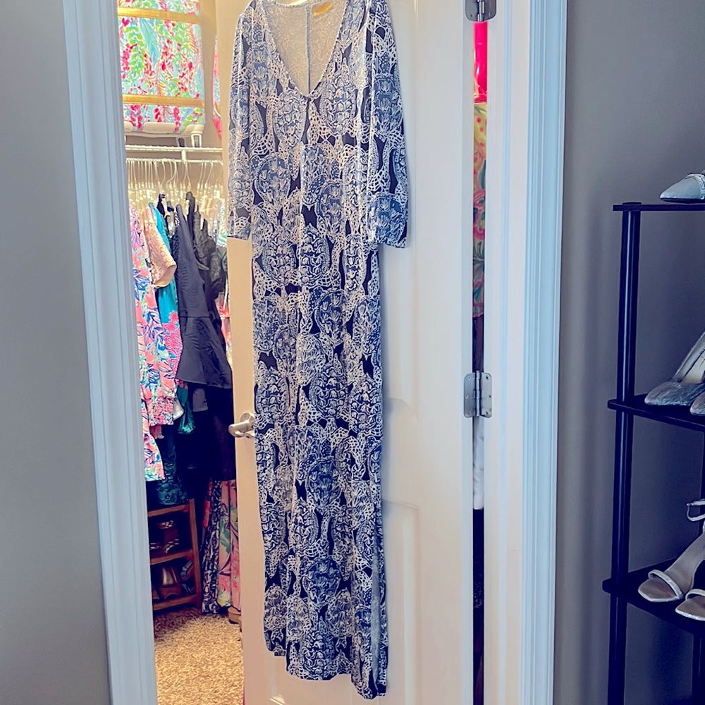 Lilly Pulitzer 3/4 Sleeve Maxi Dress S